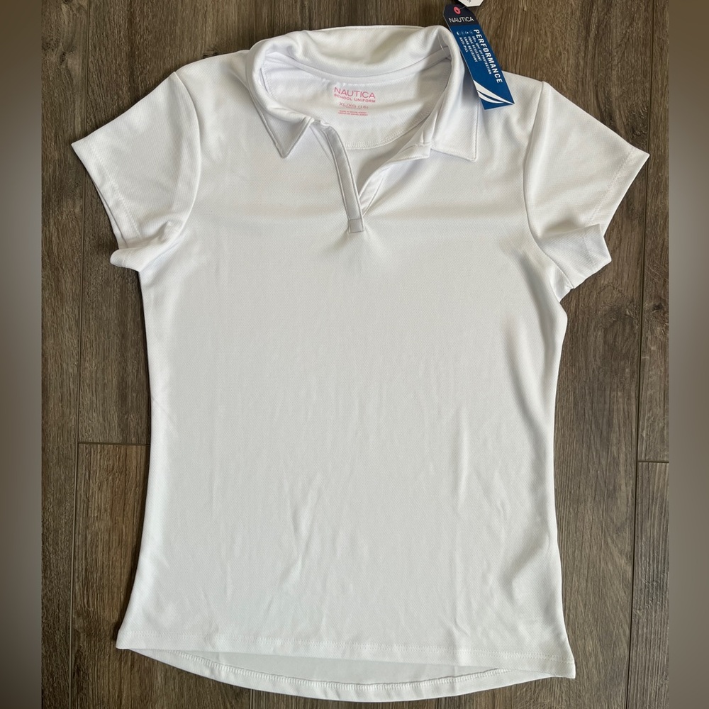 NWT Nautica Girl’s White Polo